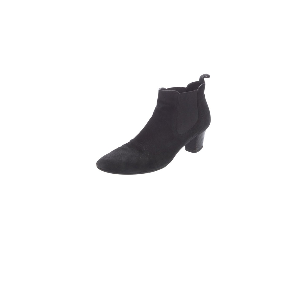 Gucci Suede Chelsea Boots Womens 8.5 Black Good Block Heel Pointed Toe Ankle - Picture 3 of 6